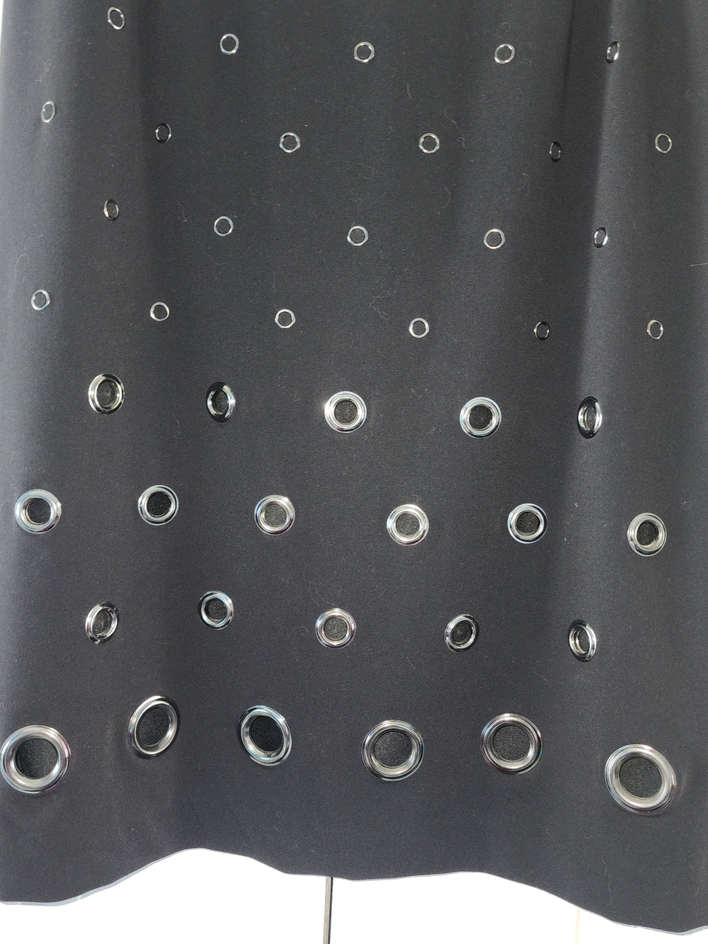 Punk Inspired Bold Pencil Skirt with Silver Eyelet Accents Size 10 Edgy Grunge